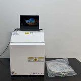 Front wide view of the CBS 2101-MPI Controlled Rate Freezer with Lenovo laptop and LN2 hose on a lab bench.