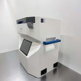 Front-right view of the VIA Freeze Quad showing its touchscreen, lid latch and blue side handle.