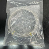 Included braided stainless steel liquid nitrogen (LN2) transfer hose in protective packaging.