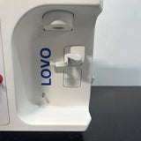 Close-up of the LOVO branding and tubing management system on the second processing unit.